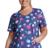 Dickies Clearance Women's Denim Garden Print Scrub Top 2 Dickies Clearance Women's Denim Garden Print Scrub Top -Silverts-shop 1 di dk700 printclearancedng 650