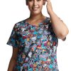 Dickies Clearance Women's Pawsitive Vibes Print Scrub Top -Silverts-shop 1 di dk700 printclearancepwv 650