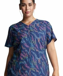 Dickies Clearance Women's Safari Spots Print Scrub Top