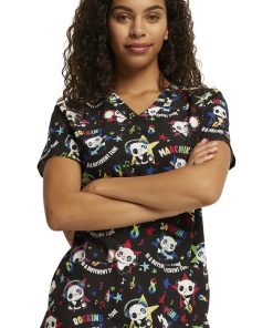 Dickies Women's Different Tune Print Scrub Top