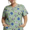 Dickies Women's Happy To Be Here Print Scrub Top -Silverts-shop 1 di dk717 printhtb 650