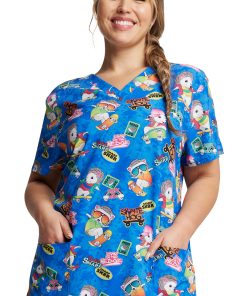 Dickies Women's V-Neck Livin' On The Hedge Print Scrub Top