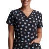 Dickies Clearance Women's Love U Dots Print Scrub Top -Silverts-shop 1 di dk718 printclearancelvd 650