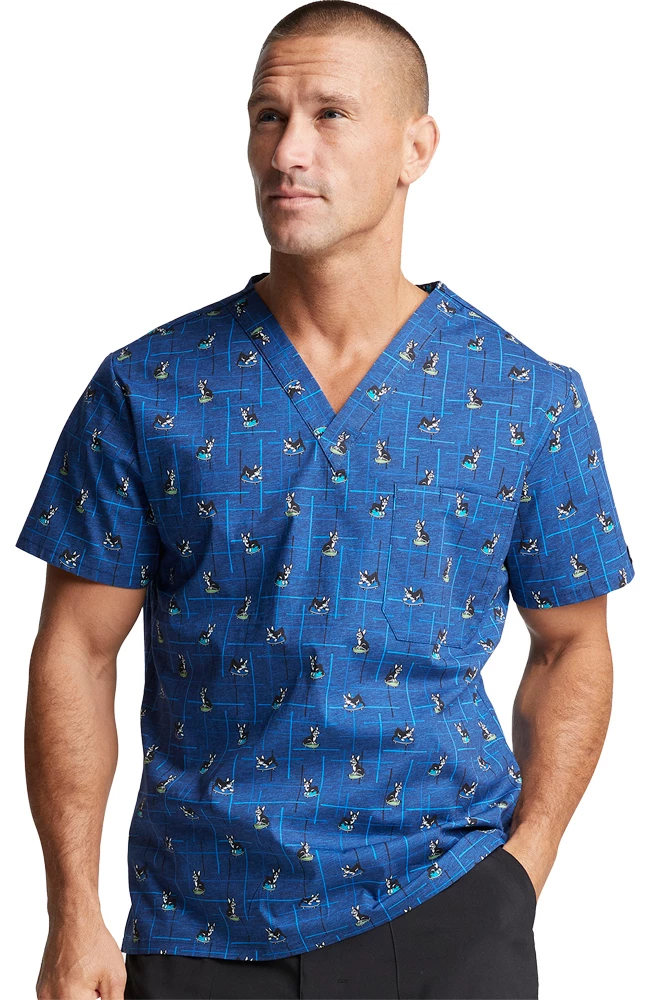 Dickies Clearance Men's Doggone Cool Print Scrub Top