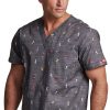 Dickies Clearance Men's Hey There Sport Print Scrub Top -Silverts-shop 1 di dk725 printclearancehey 650