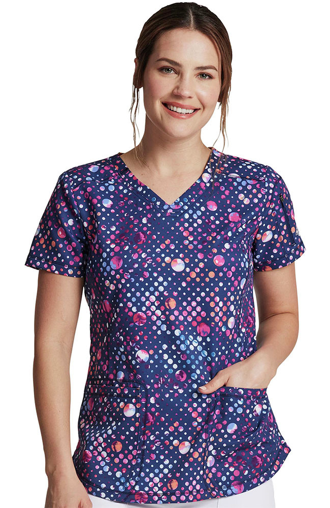 Women's Dot's Get Going Print Scrub Top Dickies Women's Dot's Get Going Print Scrub Top -Silverts-shop 1 di dk731 printdts 650