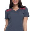 Dickies Women's V-Neck Solid Scrub Top -Silverts-shop 1 di dk740 650