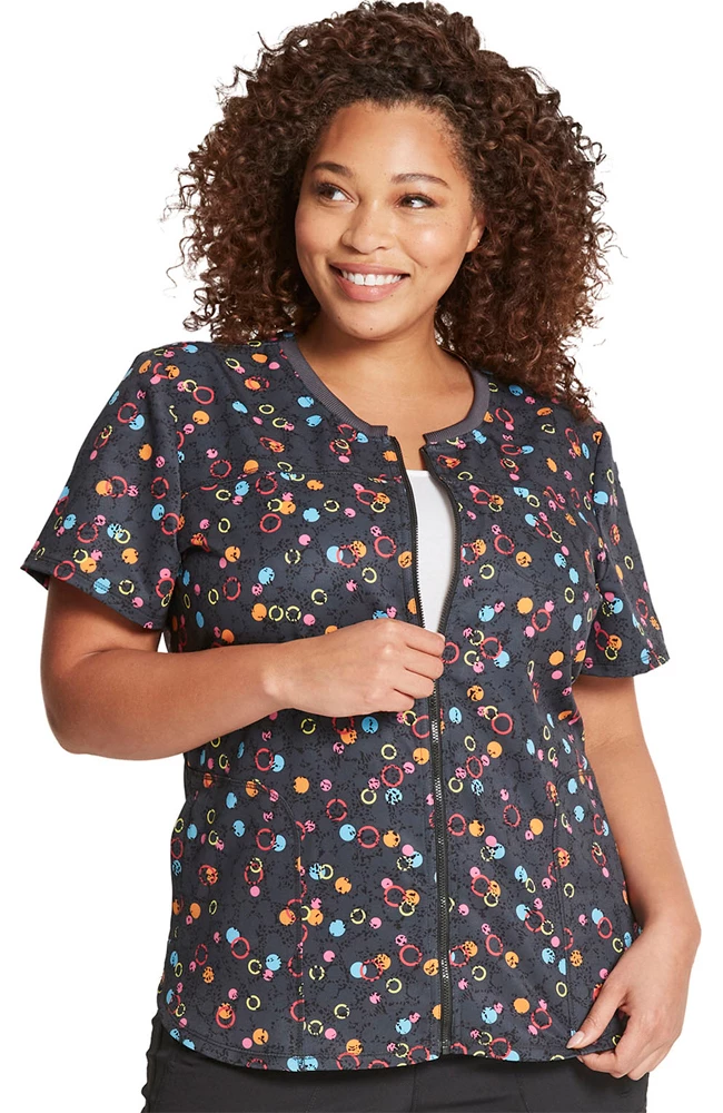 Dickies Clearance Women's Dots So Bright Print Scrub Top