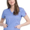 Dickies Clearance Women's V-Neck Solid Scrub Top -Silverts-shop 1 di dk800 clearance 650