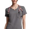 Dickies Clearance Women's Notch Neck Scrub Top -Silverts-shop 1 di dk842 clearance 650