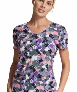 Dickies Clearance Women's Camo Buds Print Scrub Top