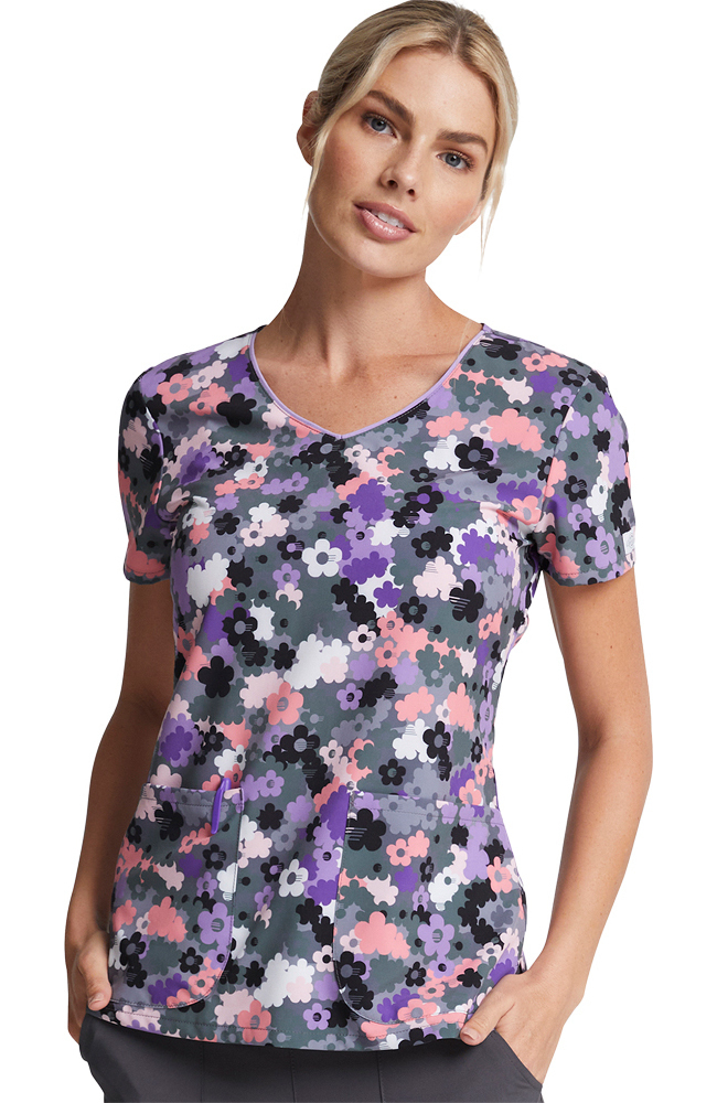 Clearance Women's Camo Buds Print Scrub Top Dickies Clearance Women's Camo Buds Print Scrub Top -Silverts-shop 1 di dk852 printclearancecab 650
