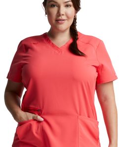 Dickies Clearance Women's Knitted Panel Solid Scrub Top