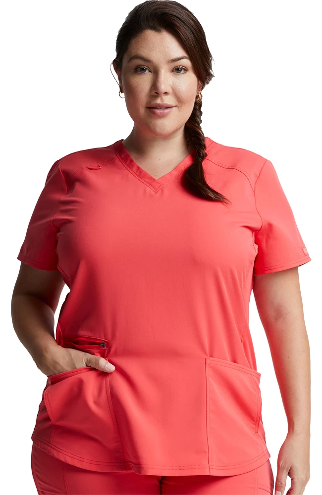 Dickies Clearance Women's Knitted Panel Solid Scrub Top
