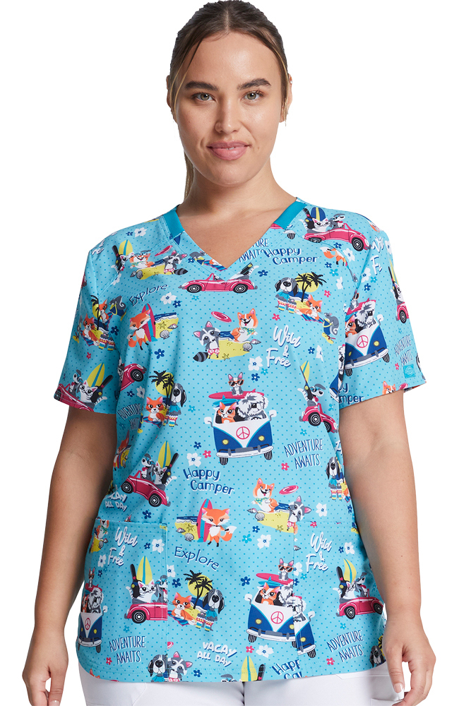 Clearance Women's Vacay All Day Print Scrub Top Dickies Clearance Women's Vacay All Day Print Scrub Top -Silverts-shop 1 di dk876 printclearancevad 650