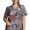 Dickies Women's V-Neck Love Hope Heal Print Scrub Top 1 Dickies Women's V-Neck Love Hope Heal Print Scrub Top -Silverts-shop 1 di dk876 printlph 650
