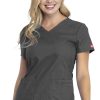 Dickies Women's V-Neck Solid Scrub Top 1 Dickies Women's V-Neck Solid Scrub Top -Silverts-shop 1 di dk880 650
