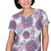 Healing Hands Clearance Women's Isabel Dreamy Lace Print Scrub Top -Silverts-shop 1 hh 2218 printclearancedml 650