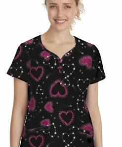 Healing Hands Clearance Women's Isabel Love And Beyond Print Scrub Top
