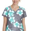 Healing Hands Clearance Women's Isabel Large Blossom Print Scrub Top -Silverts-shop 1 hh 2218 printclearancelbl 650