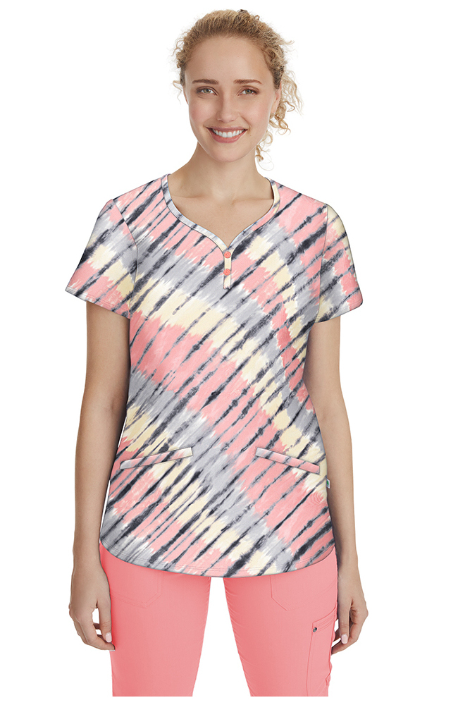 Clearance Women's Isabel Tie Dye Wave Print Scrub Top Healing Hands Clearance Women's Isabel Tie Dye Wave Print Scrub Top -Silverts-shop 1 hh 2218 printclearancetdw 650
