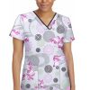 Healing Hands Clearance Women's Amanda Delightful Spirit Print Scrub Top -Silverts-shop 1 hh 2266 printclearancedes 650
