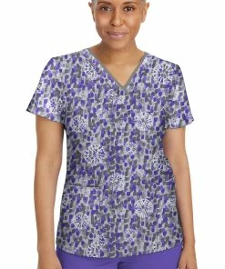 Healing Hands Clearance Women's Amanda Geo Expression Print Scrub Top