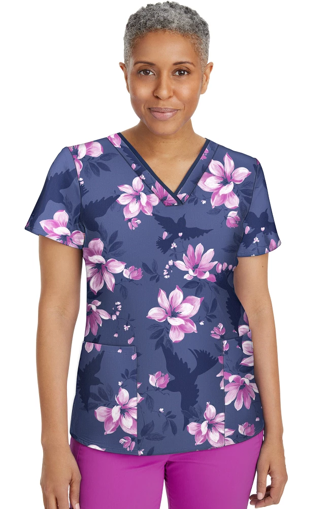 Healing Hands Clearance Women's Amanda Nature Lover Print Scrub Top
