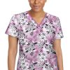 Healing Hands Clearance Women's Amanda Serene Bouquet Print Scrub Top -Silverts-shop 1 hh 2266 printclearanceseb 650