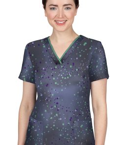 Healing Hands Clearance Women's Amanda Stary Sky Print Scrub Top