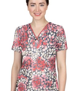 Healing Hands Clearance Women's Amanda Textured Skin Print Scrub Top