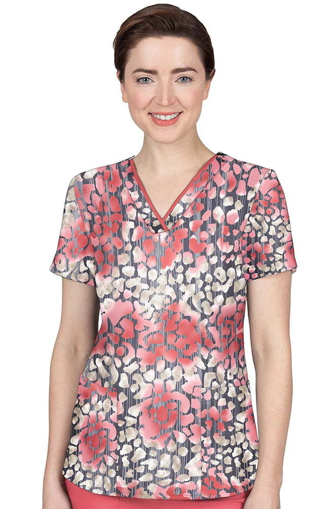 Healing Hands Clearance Women's Amanda Textured Skin Print Scrub Top