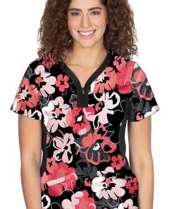 Healing Hands Clearance Women's Jessi Autumn Glow Print Scrub Top