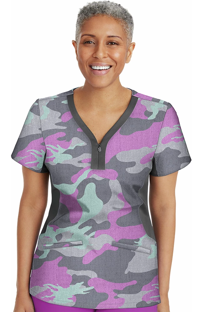 Healing Hands Clearance Women's Jessi Camouflage Print Scrub Top