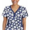 Healing Hands Clearance Women's Jessi Just Daisies Print Scrub Top -Silverts-shop 1 hh 2270 printclearancejda 650