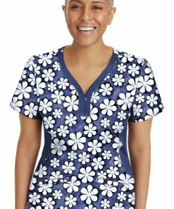Healing Hands Clearance Women's Jessi Just Daisies Print Scrub Top