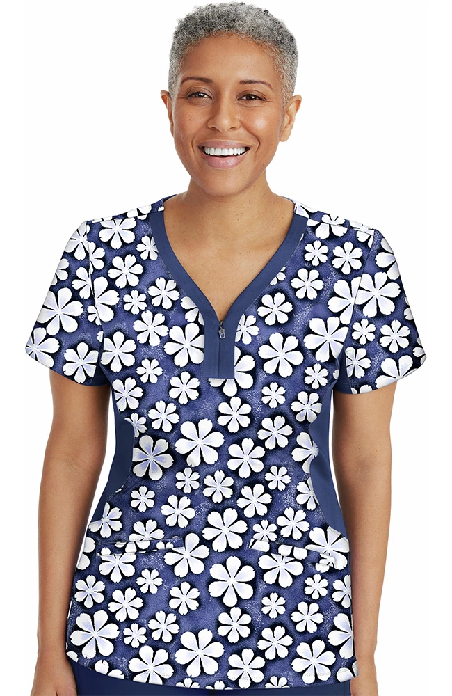 Healing Hands Clearance Women's Jessi Just Daisies Print Scrub Top