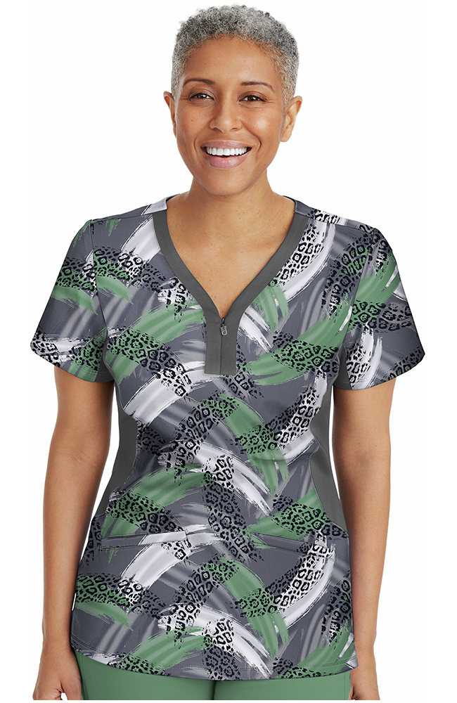 Clearance Women's Jessi Y-Neck Wild Strokes Print Scrub Top Healing Hands Clearance Women's Jessi Y-Neck Wild Strokes Print Scrub Top -Silverts-shop 1 hh 2270 printclearancewis 650