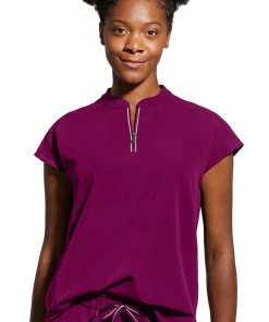 Healing Hands Women's Sandy Zip Mandarin Collar Scrub Top