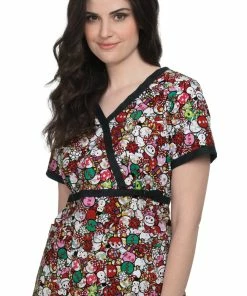 Koi Clearance Women's Luna Holiday Unicorno Print Scrub Top