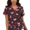 Koi Clearance Women's Eve Butterfly Words Print Scrub Top -Silverts-shop 1 ko 1007pr printclearancebaw 650