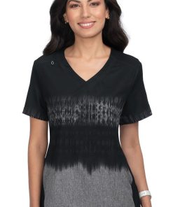 Koi Clearance Women's Cali Tie Dye Heather Ombre Print Scrub Top