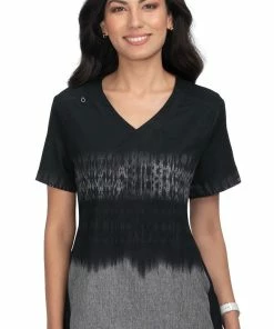 Koi Clearance Women's Cali Tie Dye Heather Ombre Print Scrub Top