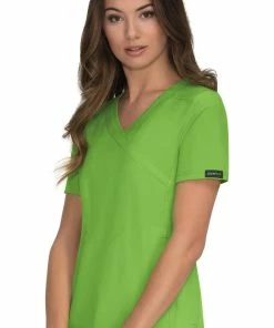 Koi Women's Eco Mock Wrap Solid Scrub Top
