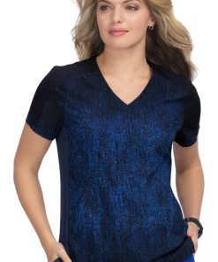 Koi Clearance Women's Passion Nouveau Herringbone Print Scrub Top