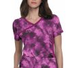 Koi Clearance Women's Raquel Mock Wrap Heather Raspberry Tie Dye Print Scrub Top 2 Koi Clearance Women's Raquel Mock Wrap Heather Raspberry Tie Dye Print Scrub Top -Silverts-shop 1 ko 1049pr printclearancehrd 650