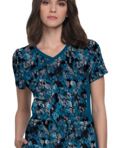 Koi Clearance Women's Raquel Watercolor Snake Print Scrub Top