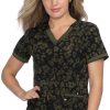 Koi Clearance Women's Hustle & Heart Tonal Cheetah Olive Print Scrub Top -Silverts-shop 1 ko 1050pr printclearancetco 650
