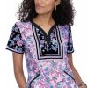 Koi Clearance Women's Luisa Enchanted Garden Print Scrub Top -Silverts-shop 1 ko 1055pr printclearanceegd 650