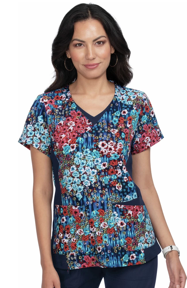Koi Clearance Women's Nadi Daisy Print Scrub Top